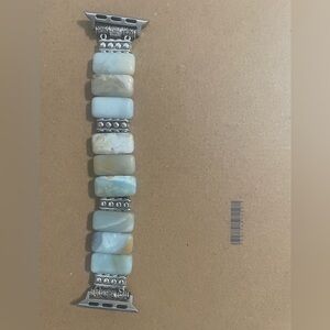 Elegant Silver and Blue Stone Apple Watch Band